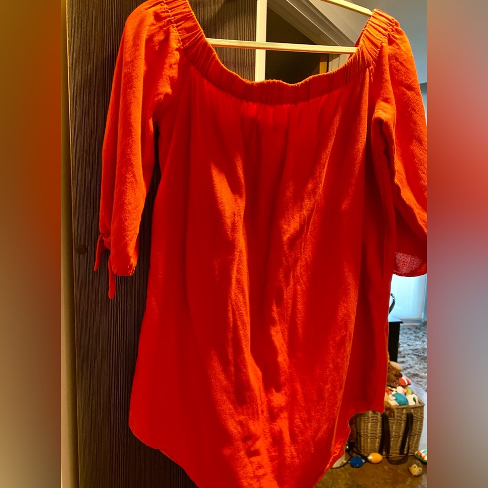 Orange old navy off shoulder dress